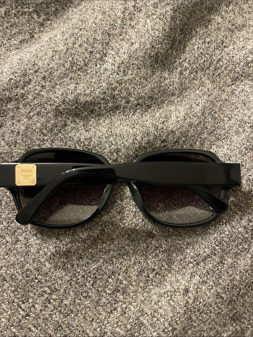 MCM Black Oversized Round Sunglasses with Dark Lenses